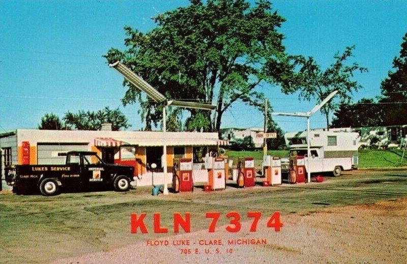 Lukes Service (Lukes Mobile Home Park) - Vintage Postcard